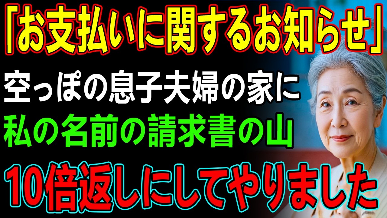 突然訪ねた息子夫婦の家が空っぽだった…目に飛び込んできたのは”私の名前が書かれた請求書の山”→全てを悟った私の10倍返しの結果