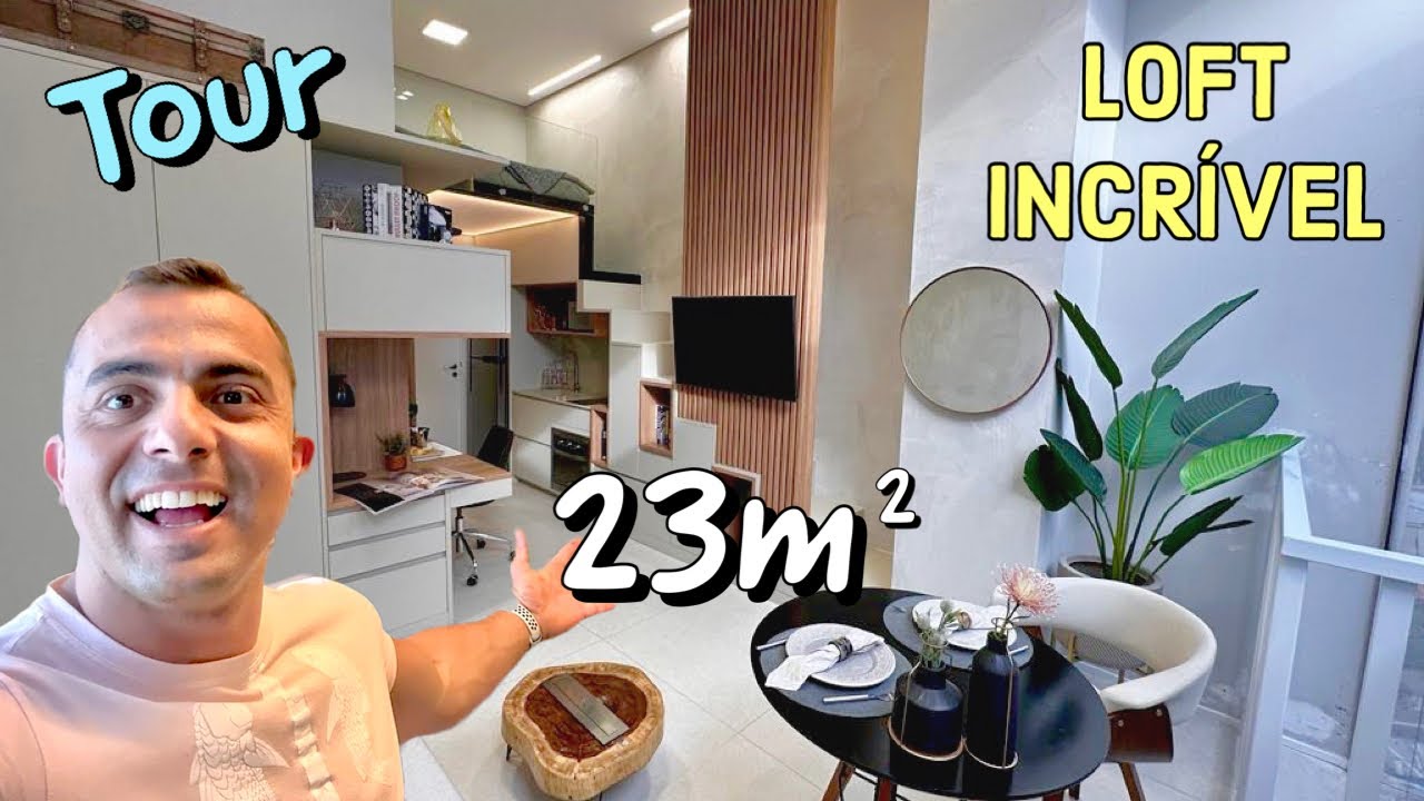 Tour por LOFT INCRÍVEL de apenas 23 metros quadrados, totalmente planejado e decorado!