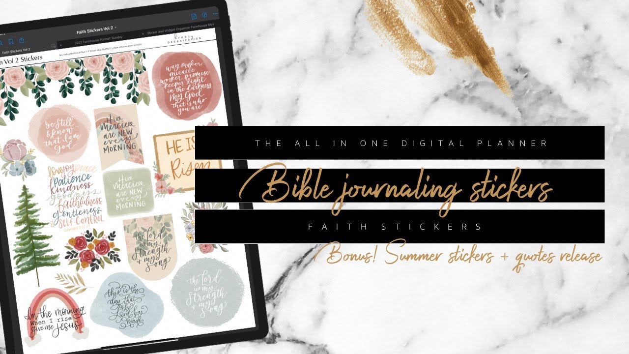 Digital Bible Journaling Stickers // summer stickers + quotes