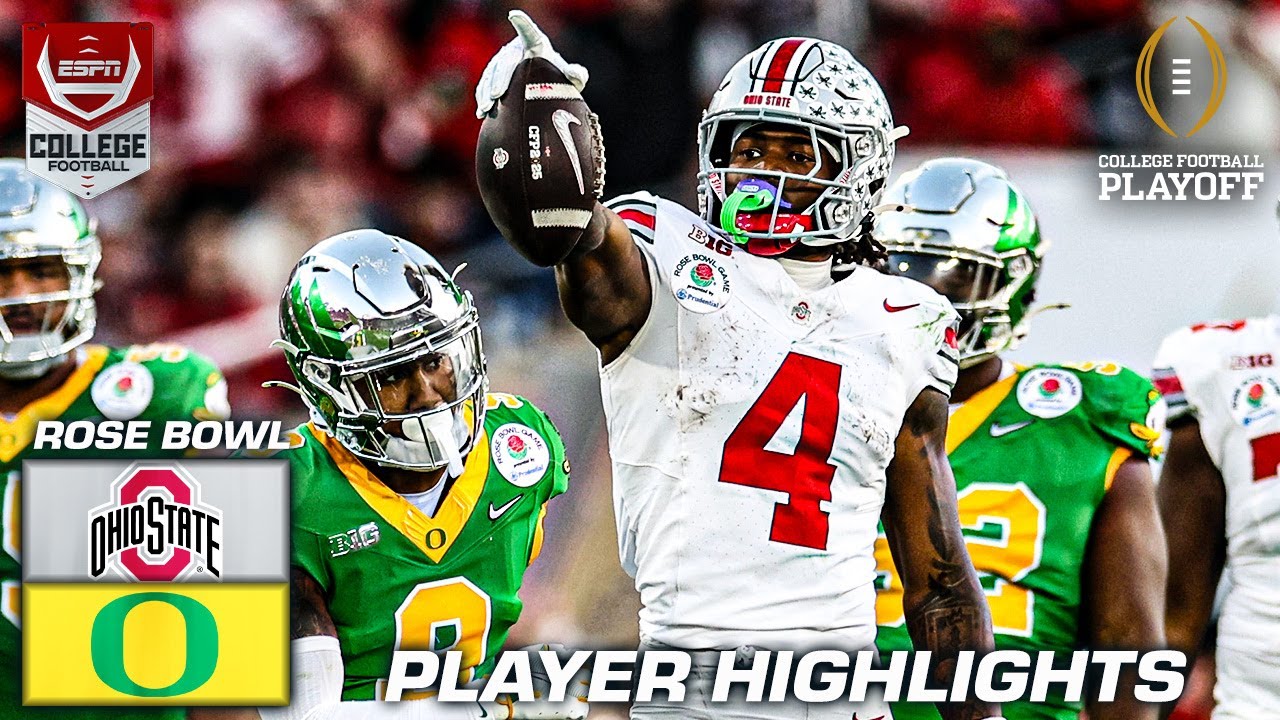 Jeremiah Smith's HIGHLIGHTS from 186-YD, 2 TDs in CFP Quarterfinal win vs. Oregon 🎥 | ESPN CFB