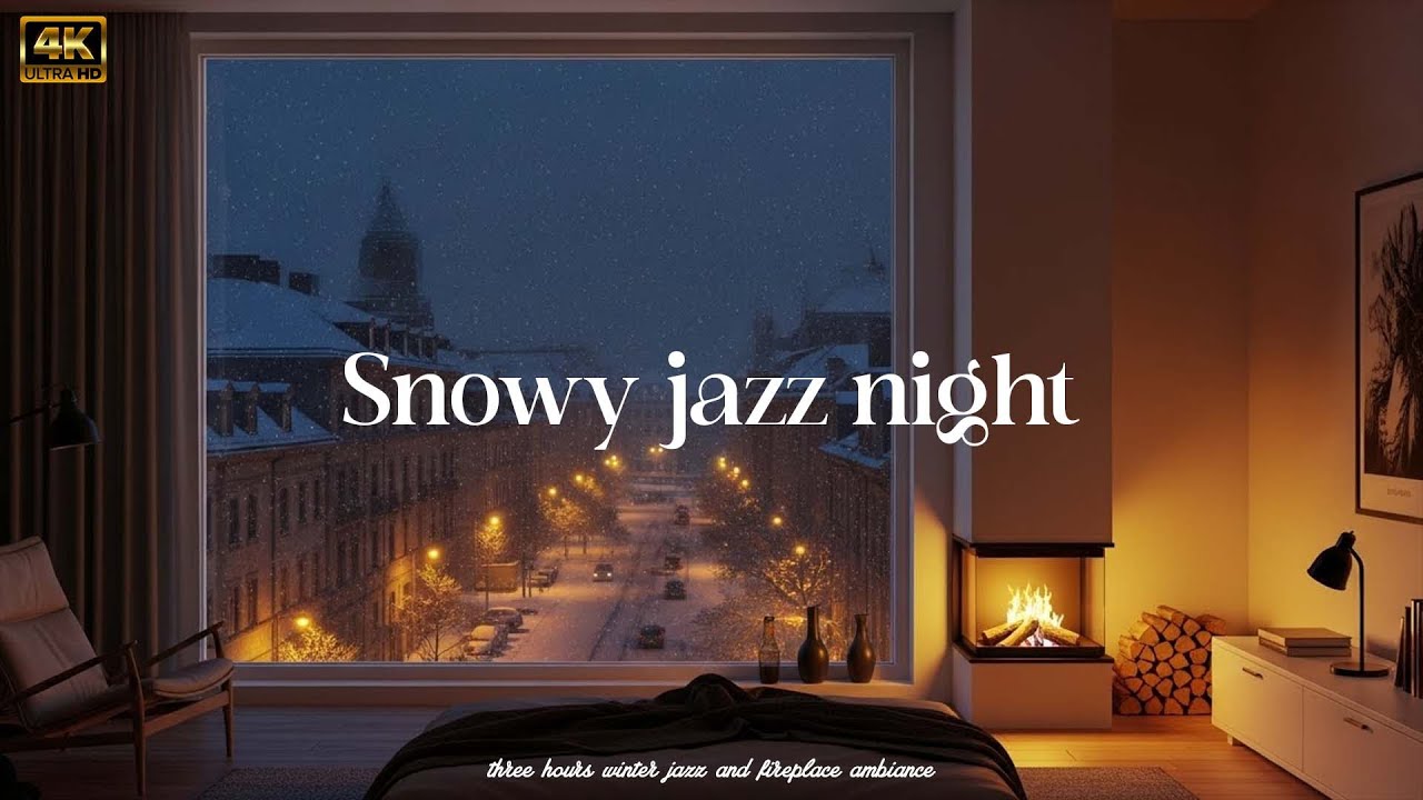 Soft Jazz in Falling Snow ❄️ | Relaxing Winter Jazz for a Peaceful Mind