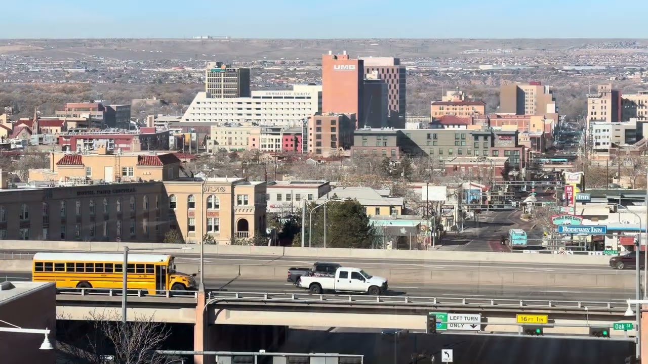 Downtown from SpringHill Suites Albuquerque University Area (2026-02-06, Albuquerque, NM) [4K]