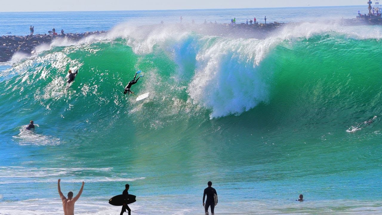 Shorebreak Carnage | The Wedge  | 4K | RAW FOOTAGE