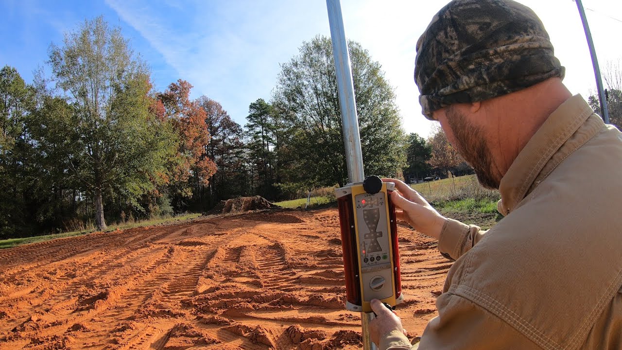 Finishing Up Shop Pad With TopCon LS B110