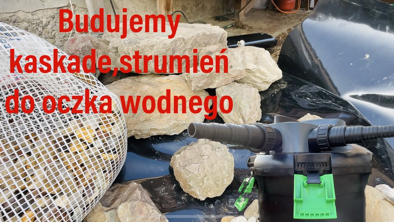 Budowa strumienia,kaskady do oczka wodnego.Uruchamiamy pompę.