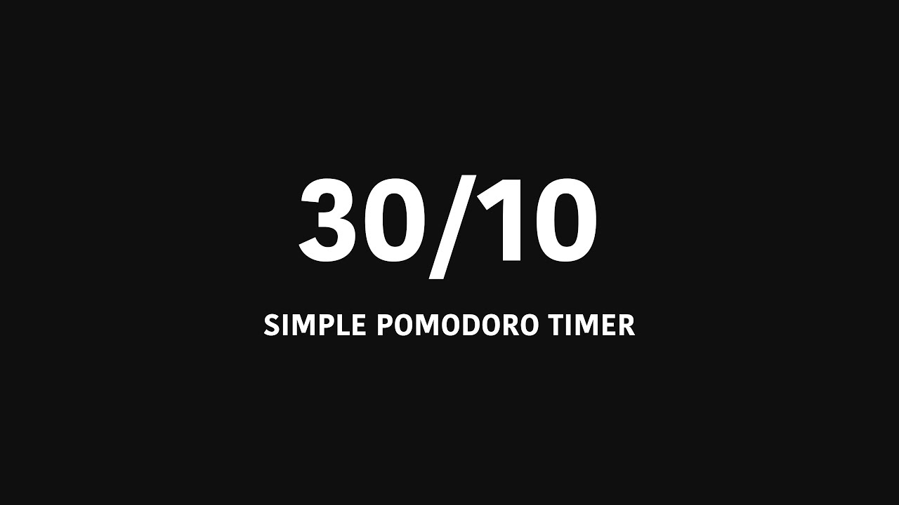 30/10 Pomodoro Timer - 3 HOURS STUDY | No music - Black Background/Dark Mode
