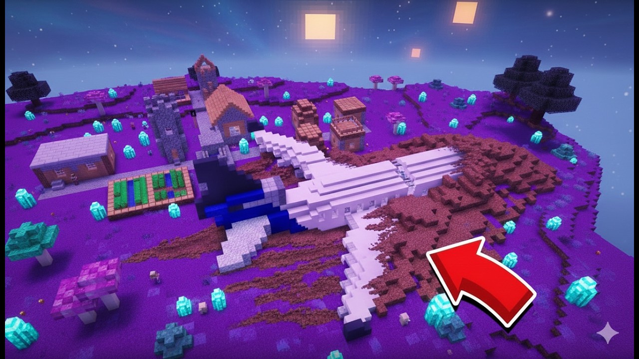 😱QISHLOG‘IMIZGA SAMOLYOT QULADI  | UZBEKCHA MINECRAFT