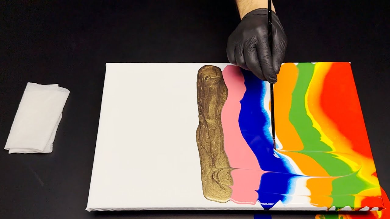 Let's combine all the colors together with a napkin...