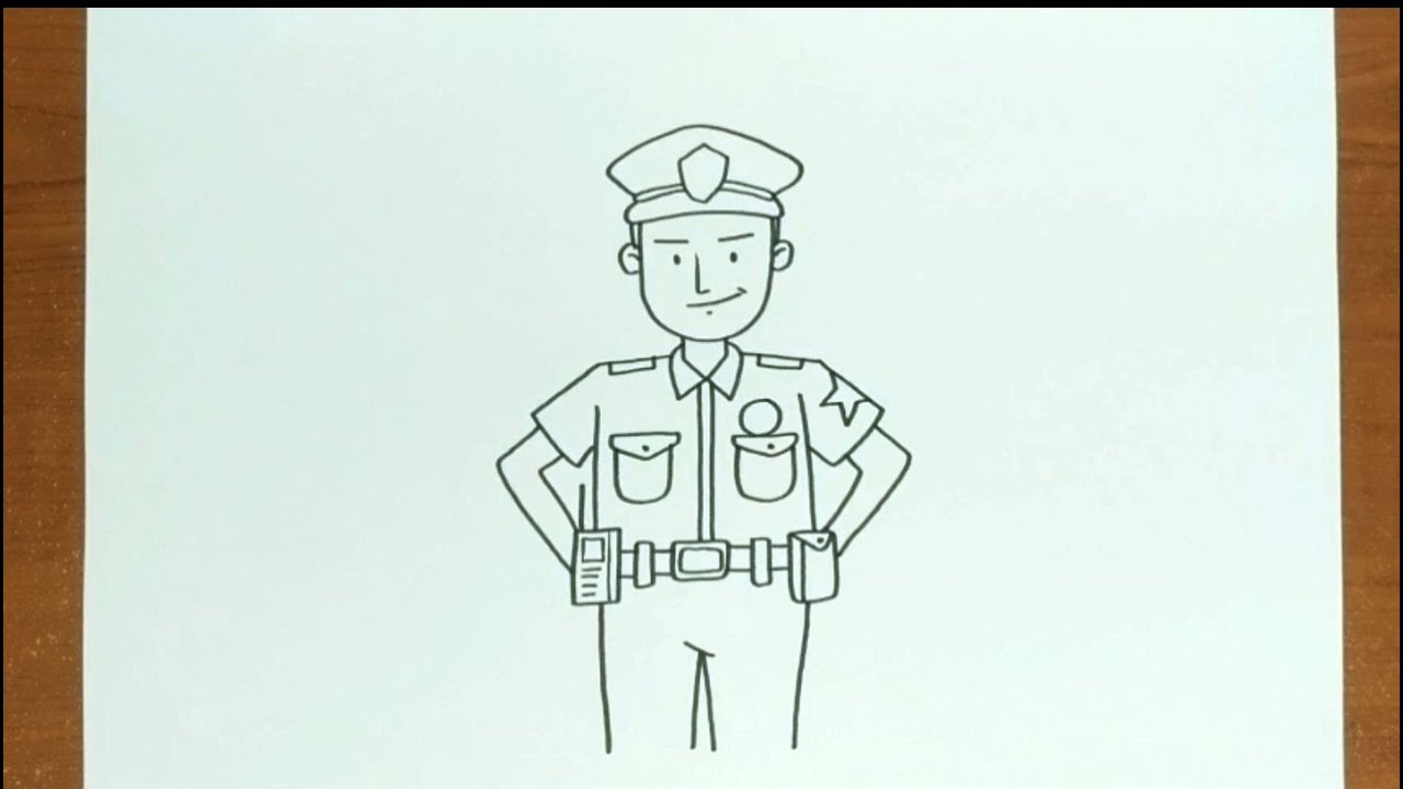 How To Draw POLICEMAN Step by Step