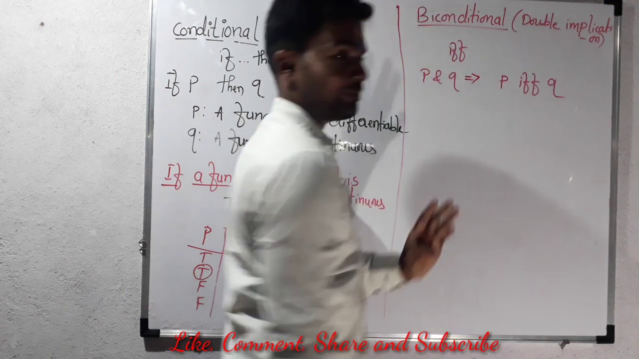 CONDITIONAL AND BICONDITIONAL| LOGICAL CONNECTIVES| DEFINITION AND TRUTH TABLE| EXAMPLES