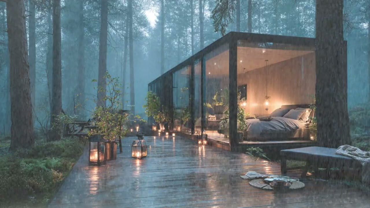 Forest Night Rain 🌧️ Heavy Rain & Thunder Sounds for Deep Sleep