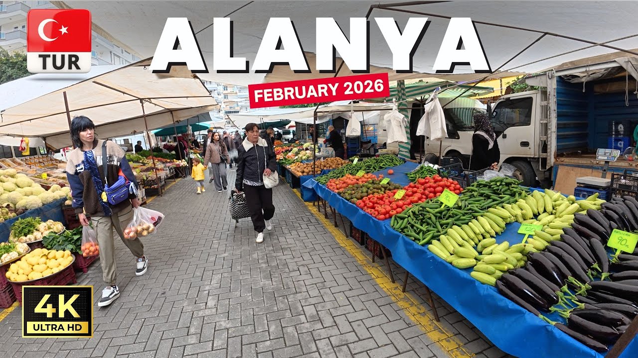 Alanya Mahmutlar Tuesday Market | Antalya Turkey | February 2026 [4K HD]