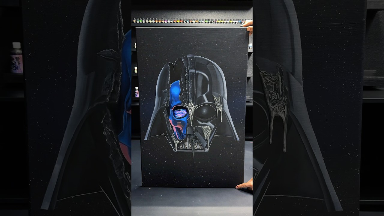 Darth Vader Melting! #shorts #art #painting #starwars