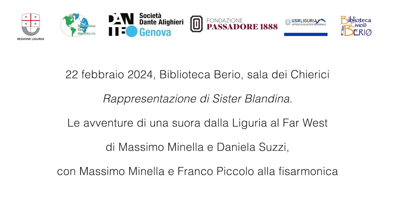 Incontro 3- Rappresentazione di Sister Blandina. Le avventure di una suora dalla Liguria al Far West