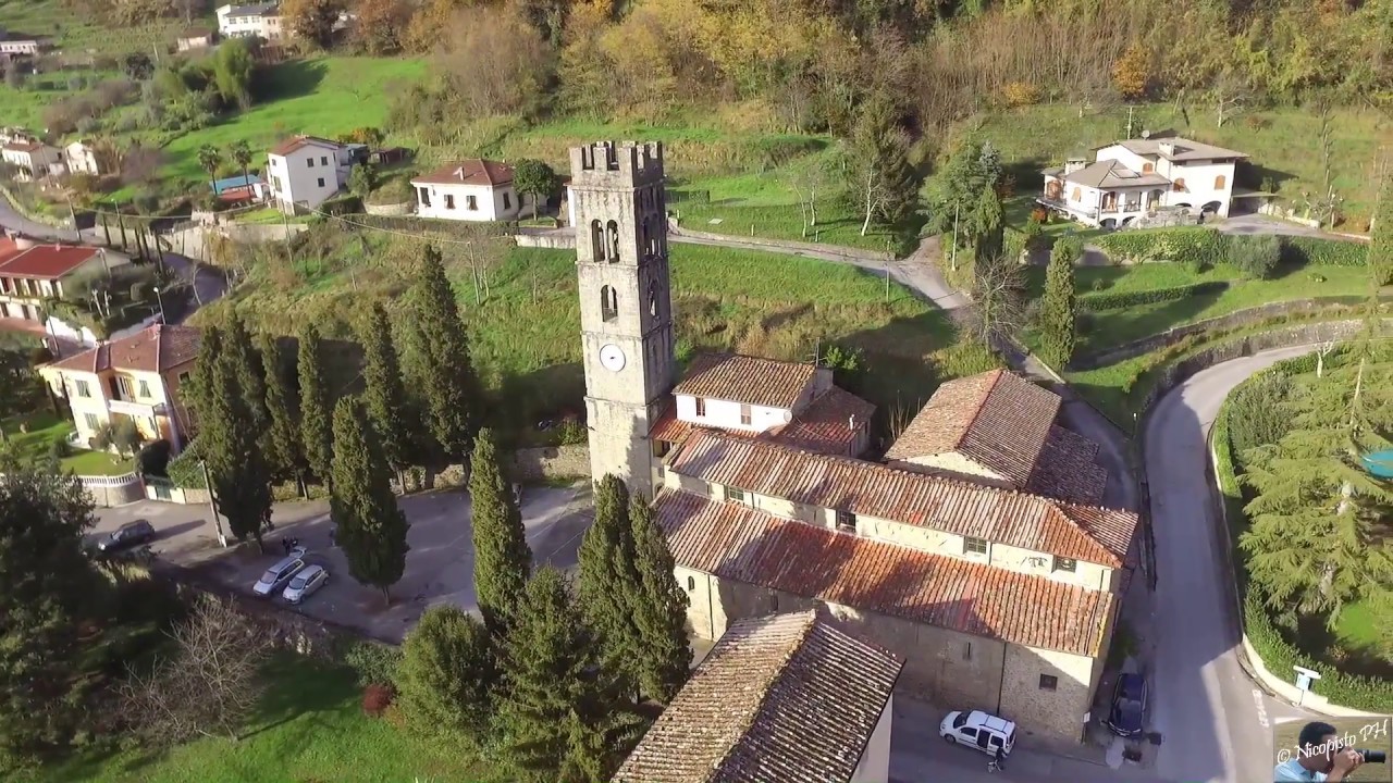 Vista di Bagni di Lucca con drone dji