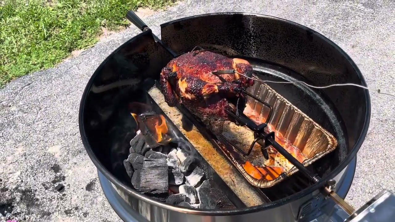 Rotisserie Chicken on the Weber Kettle Grill 