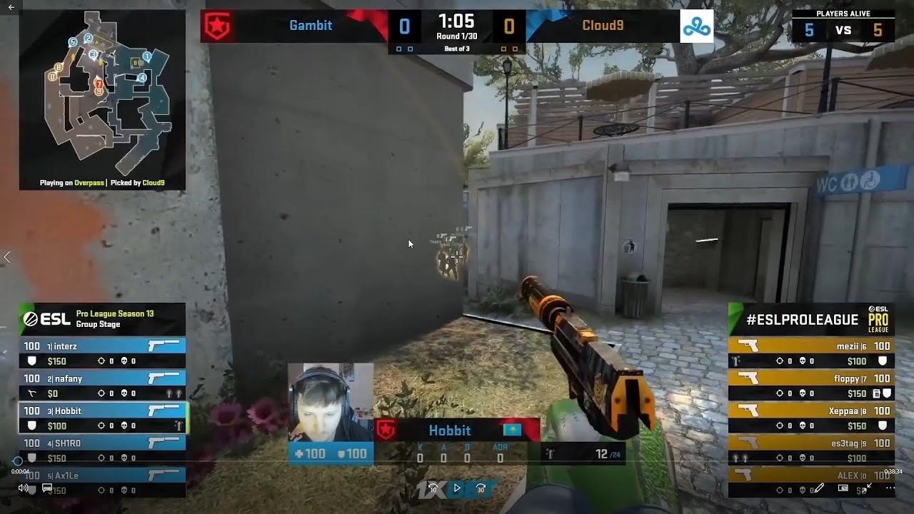 Cloud9 vs Gambit    CSGO    ESL Pro League   HIGHLIGHTS !!!