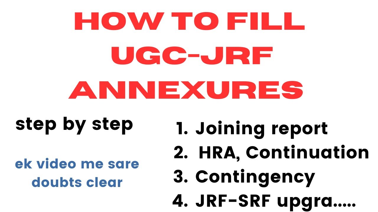 UGC JRF annexure. how to fill UGC JRF fellowship annexure. #newvideo #fellowship #ugcjrf #NTAugcjrf