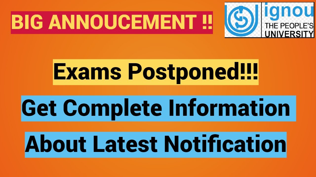Breaking News| IGNOU DEC 2021Exam Postponed | IGNOU Exam Postponed 2022|   #IgnouExamUpdate