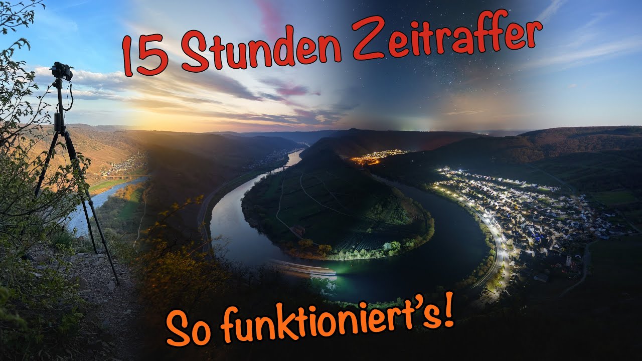 🌅 🌌 🏞️ Tag-zu-Nacht-zu-Tag-Zeitraffer an der Moselschleife --- Erste Nacht im VW Polo 🚙