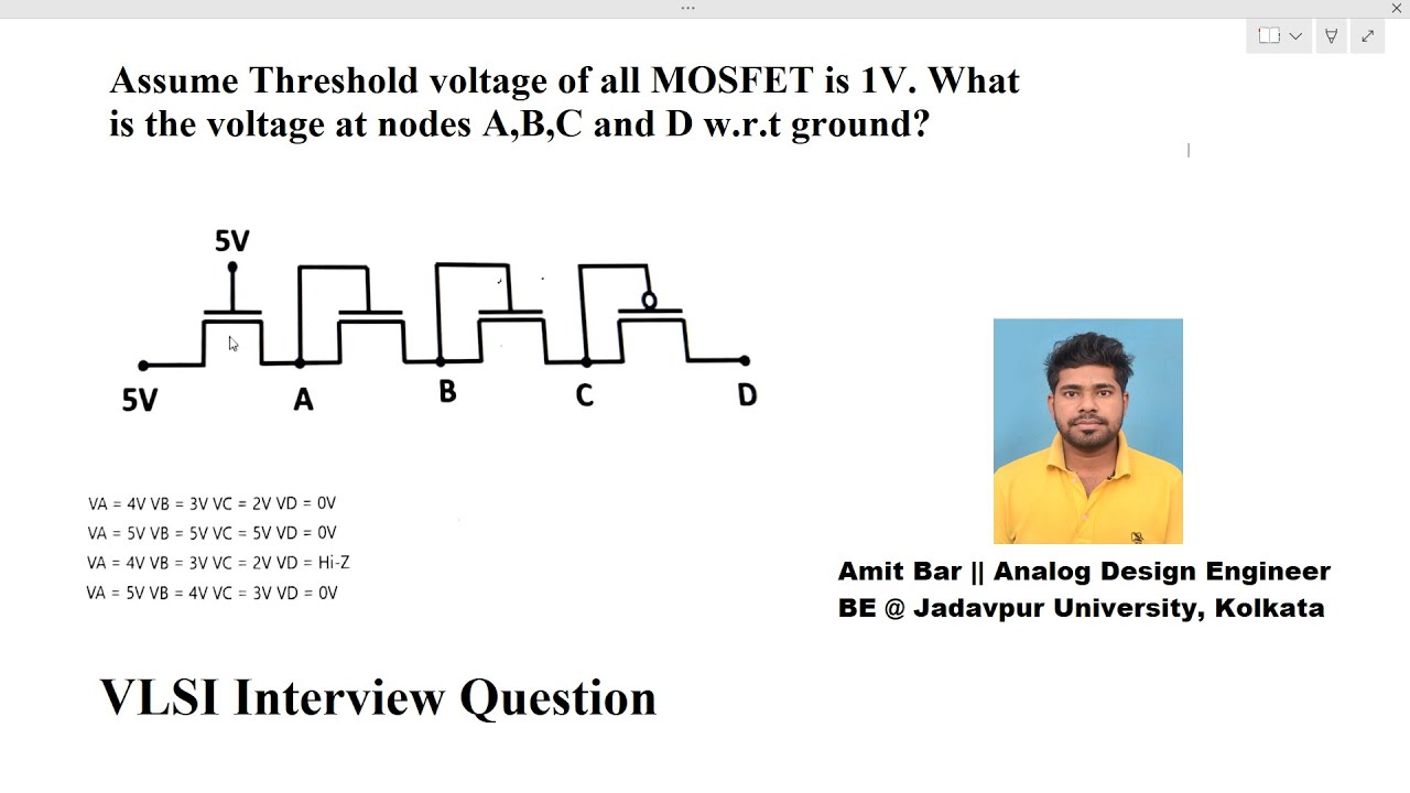 Synopsys VLSI interview Question _ Find the node voltages