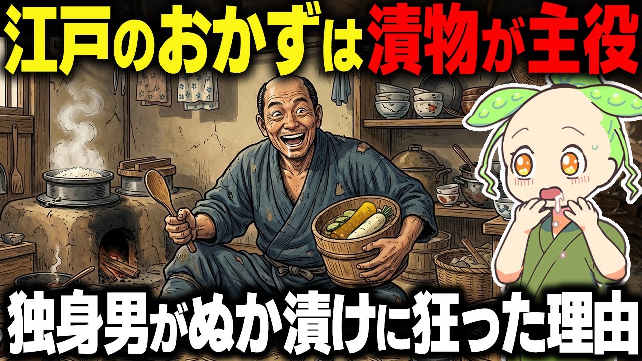 【衝撃！】江戸のおかずは漬物が主役だった！独身男がぬか漬けに狂った理由がヤバい…【ずんだもん＆ゆっくり解説】