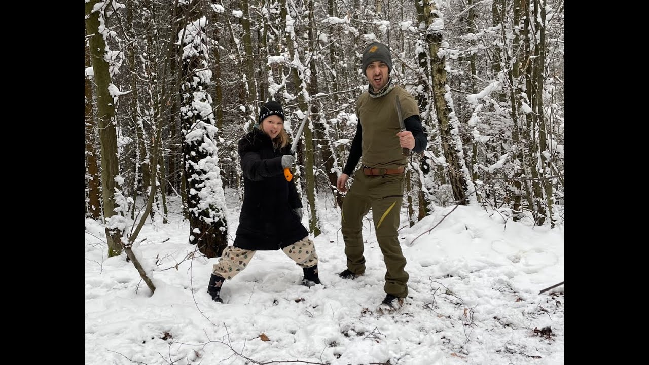 10 Jährige bei  -6°C in der Hängematte! Unser erster gemeinsamer Winter overnighter!