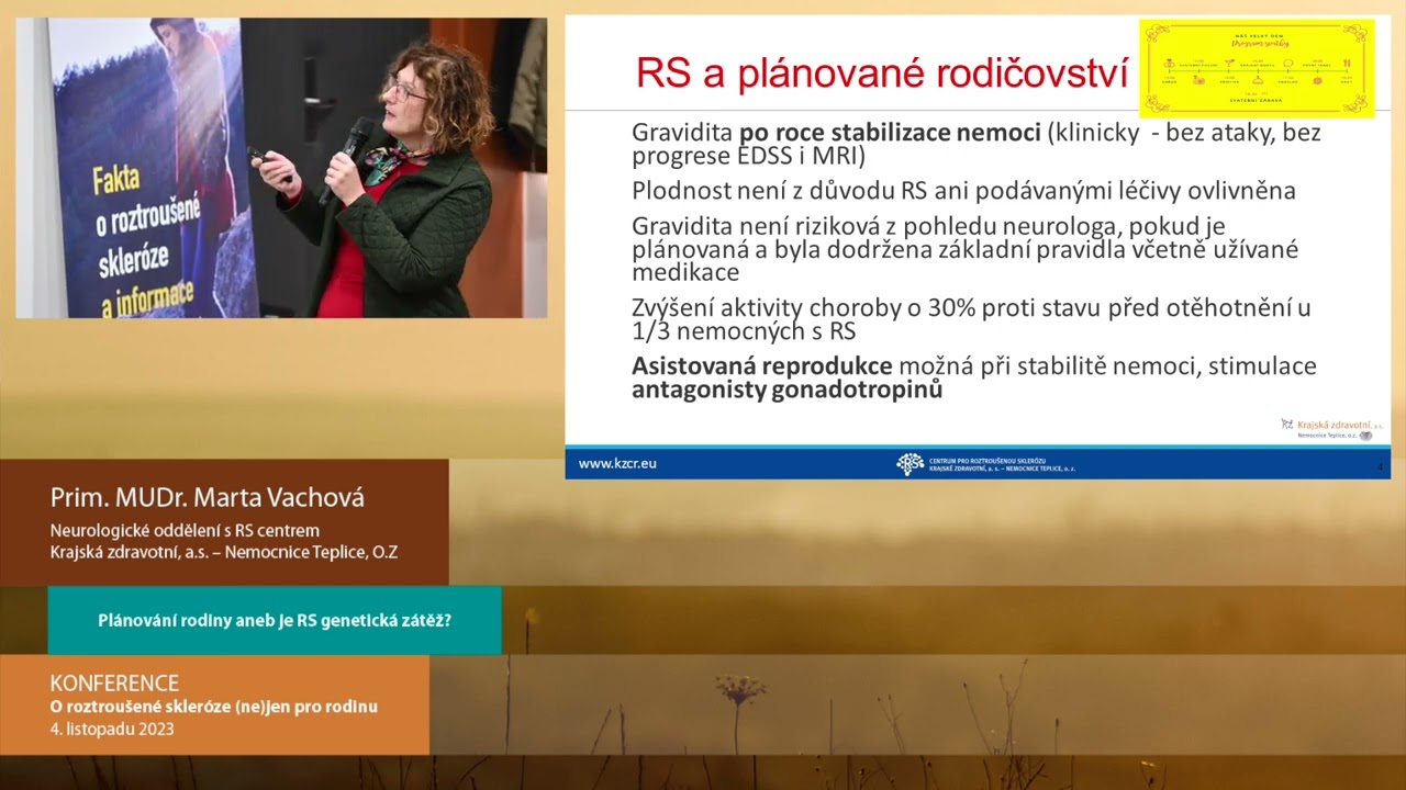 4. 11. 2023 Prim. MUDr. Marta Vachová, Krajská zdravotní, Nemocnice Teplice, RS centrum.