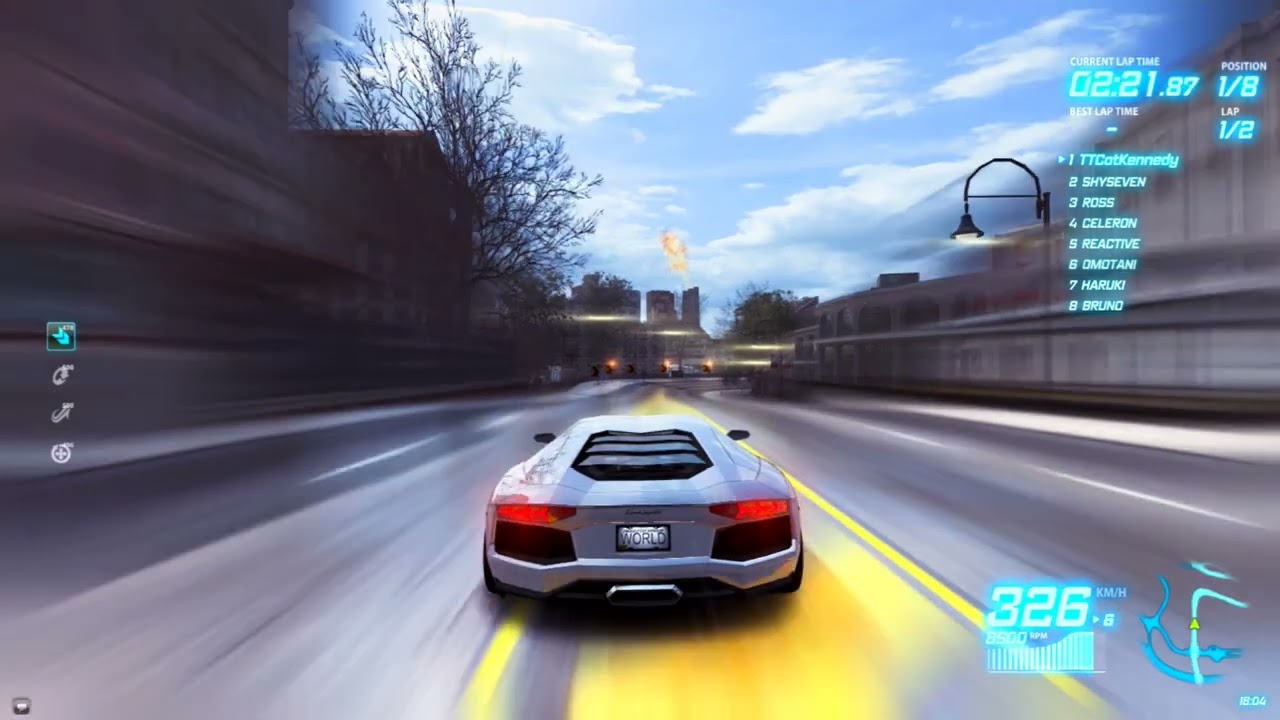 NFS World Offline + RK's Mods - Tom's White Lambo Aventador Race
