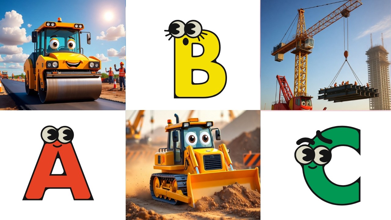 🏗️ ABC Construction Trucks Compilation | Learn Alphabet with Big Machines for Kids