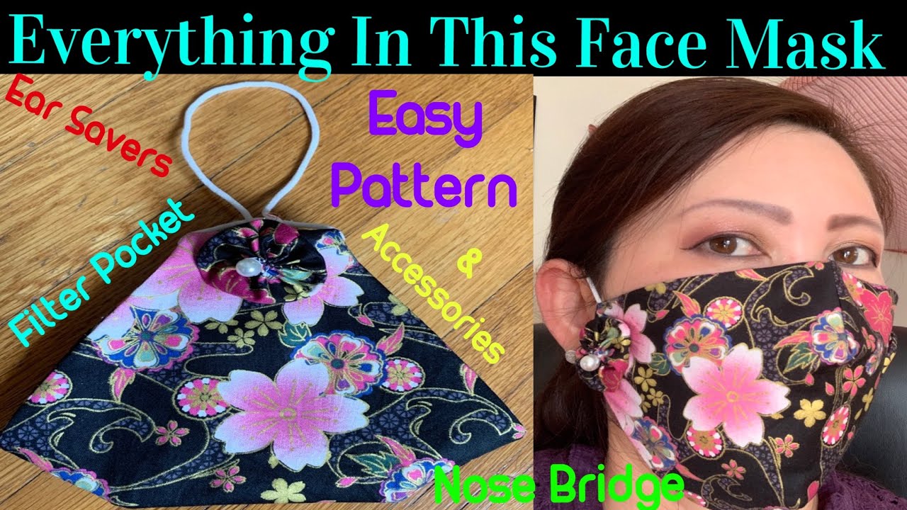 (# 106 ) Very Easy New Style Pattern &  Best Fitted Fabric Face Mask Sewing Tutorial For Everyone