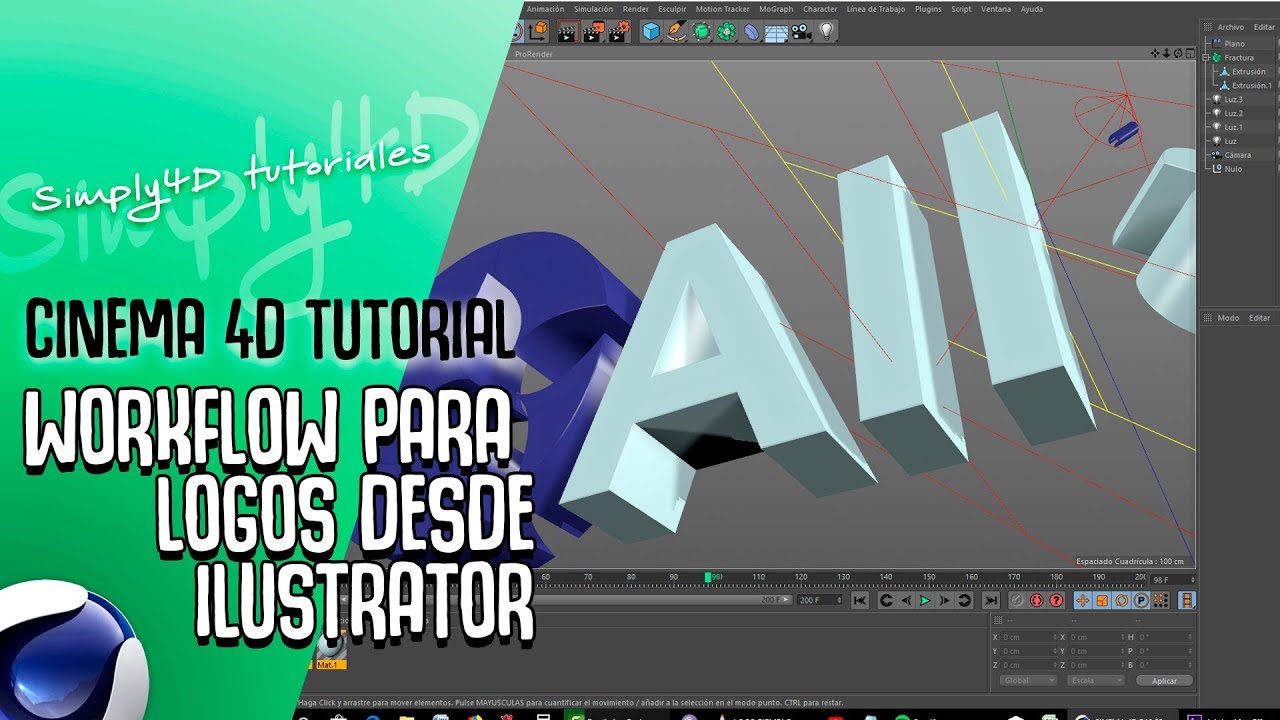 WORKFLOW DE LOGOS DESDE ILUSTRATOR A CINEMA 4D - TUTORIAL