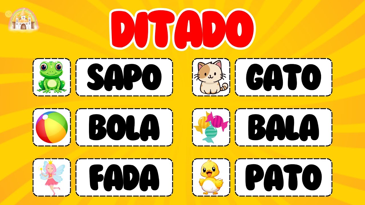 Ditado para treinar escrita | Palavras simples | Aprender a ler e escrever | Ditado para 1 e 2 ano