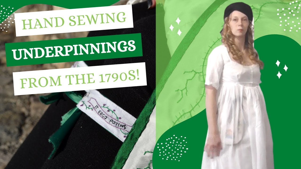 Hand Sewing a 1790s Petticoat and Garters | Historically Accurate Bride of Frankenstein Part 1