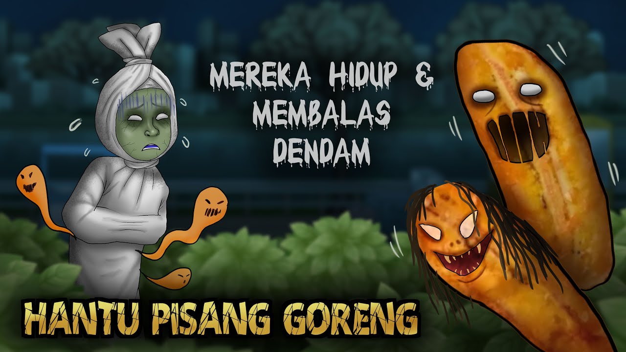 Hantu Pisang Goreng, bikin Pocong Kebelet #HORORKOMEDI | Kartun Hantu, Kartun Lucu