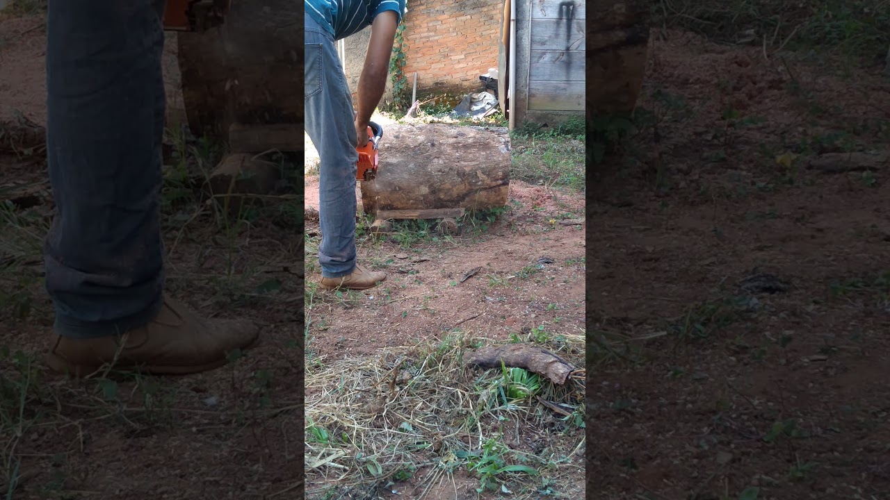 teste motoserra fortg cortando