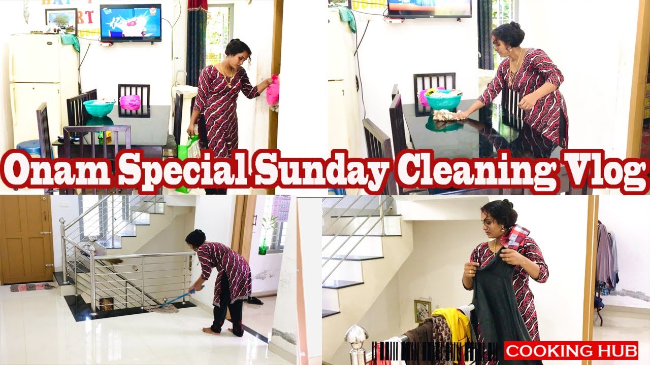 Onam Special Sunday Cleaning Vlog  I Buzy Day Routine I Cooking Hub I Ep-128