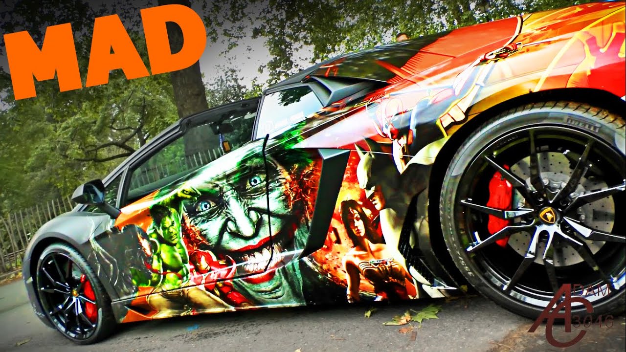 The most UNIQUE Supercar Wrap ever! - Marvel/DC Aventador
