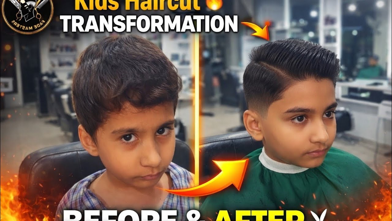 Kids Haircut Transformation 😱 | Clean Side Part Fade | Before & After ✂️