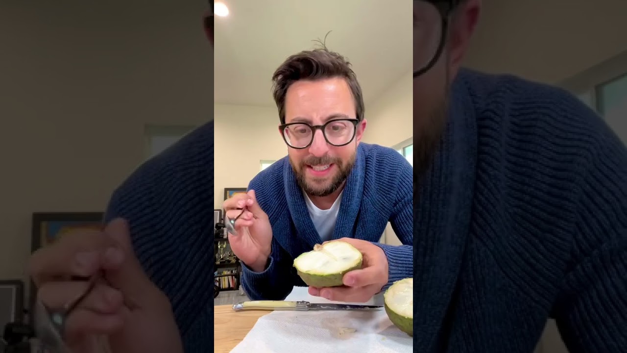 trying a Cherimoya for the first time #shorts ￼
