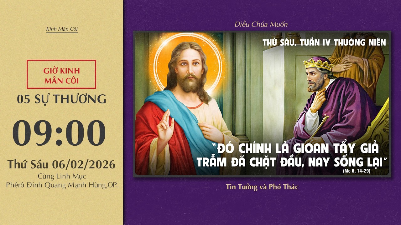 🔴Kinh Mân Côi | 06/02/2026 | 5 Sự Thương - Sáng Thứ Sáu Tuần IV Thường Niên.