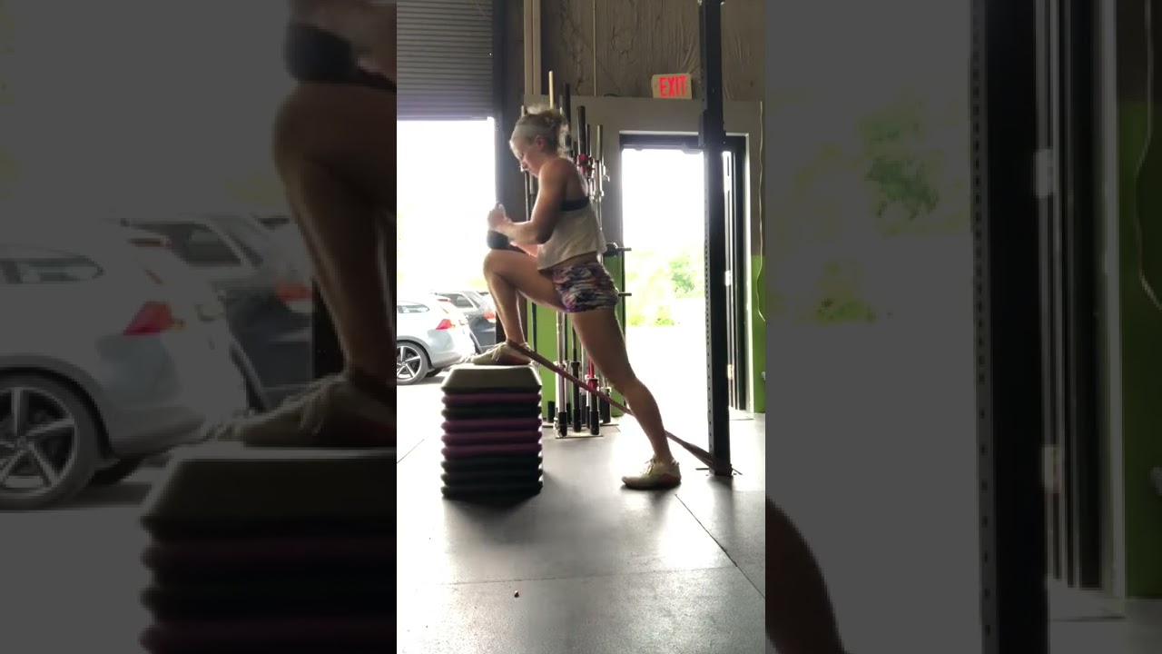Self ankle mobilization on elevated step for improved ankle mobility