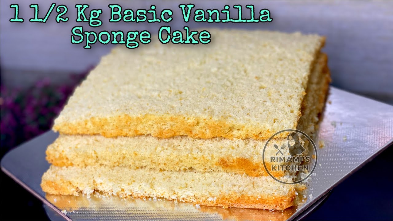 ഏത് 1 1/2 Kg കേക്കിനും പറ്റുന്ന Basic Vanilla Sponge Cake | Cake Recipes |  Vanilla Sponge Cake