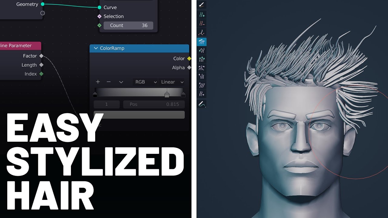 НОВАЯ ФУНКЦИЯ Blender 3.3 упрощает создание стилизованных волос — узлы геометрии