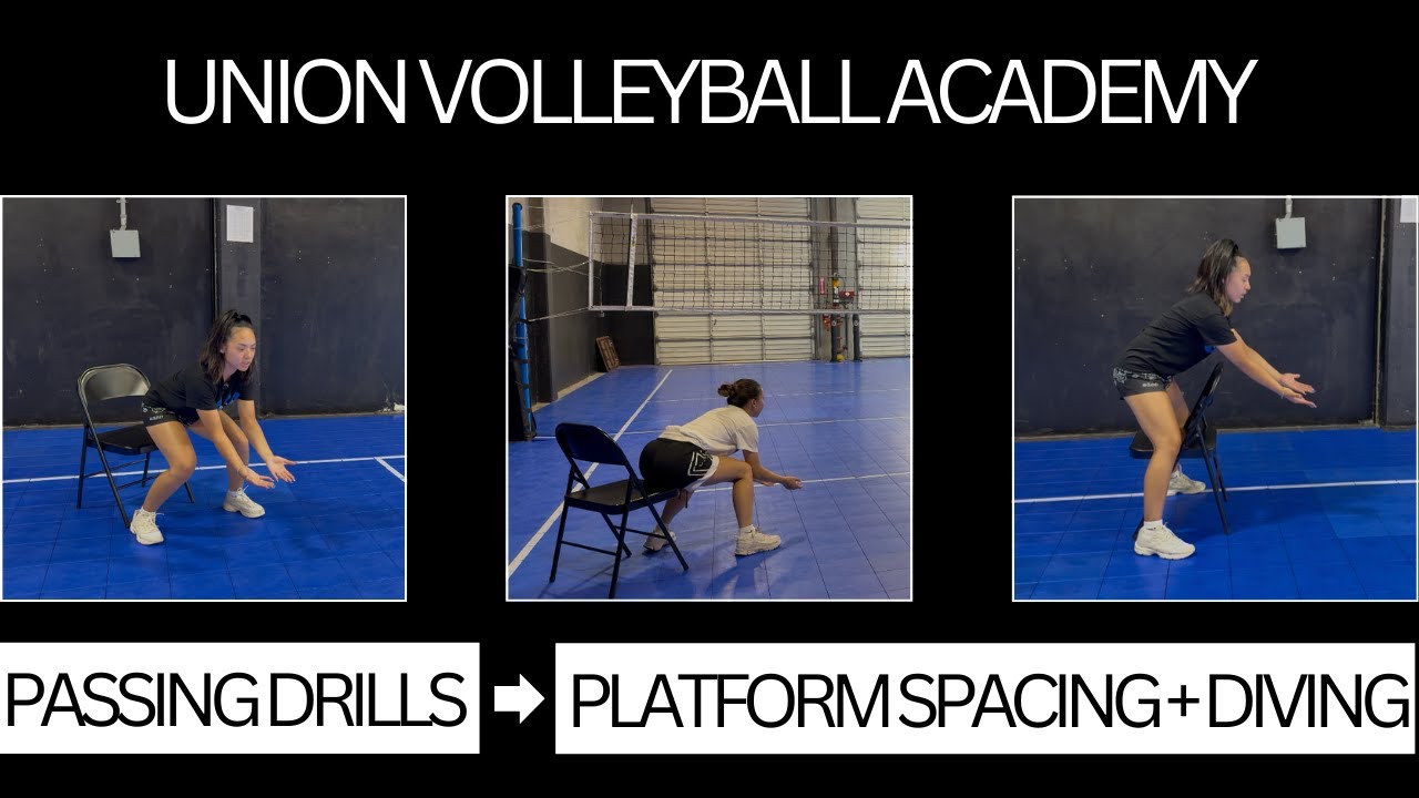 UNION VOLLEYBALL ACADEMY: Passing Drills -- Platform Spacing + Diving