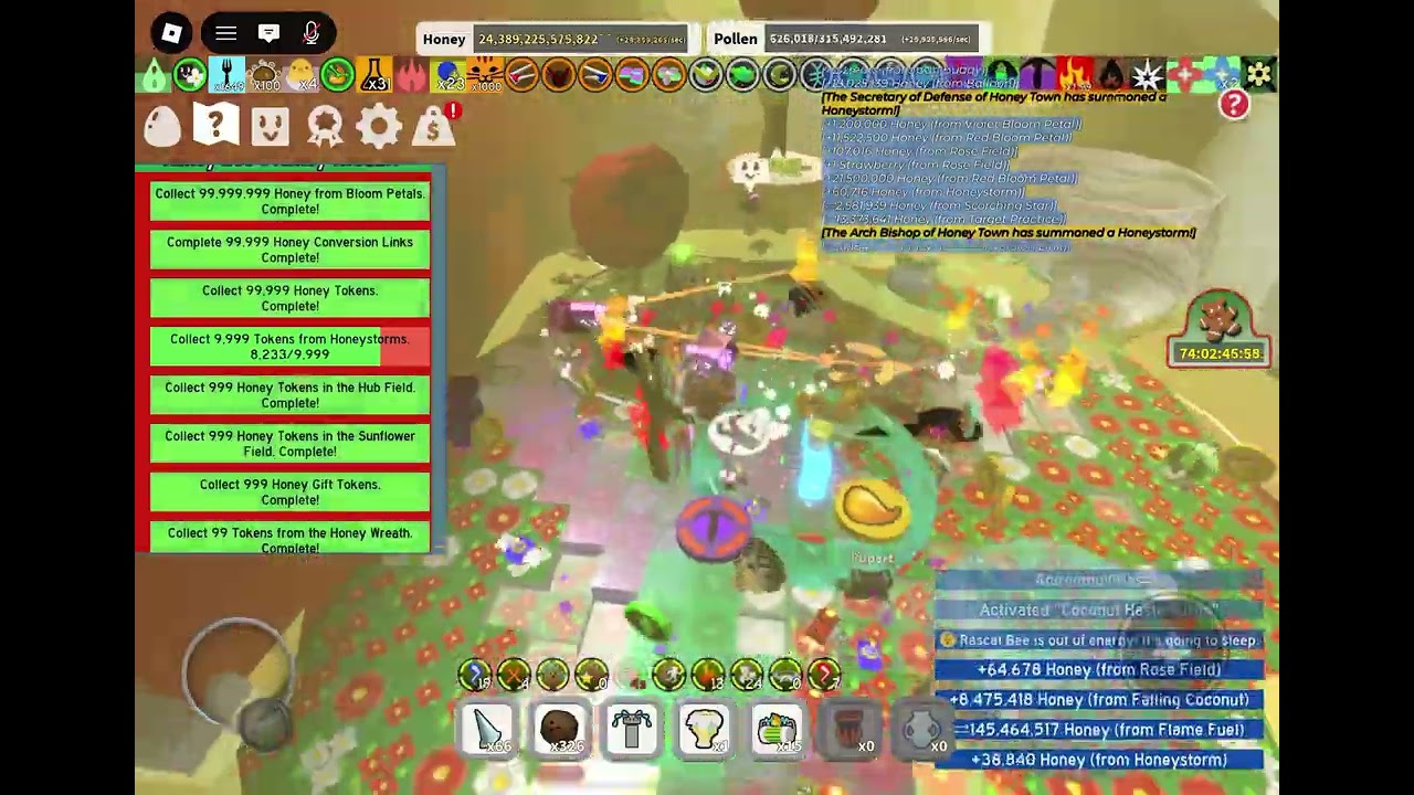 Honeystorms from Honey Town in beeswarm simulator 