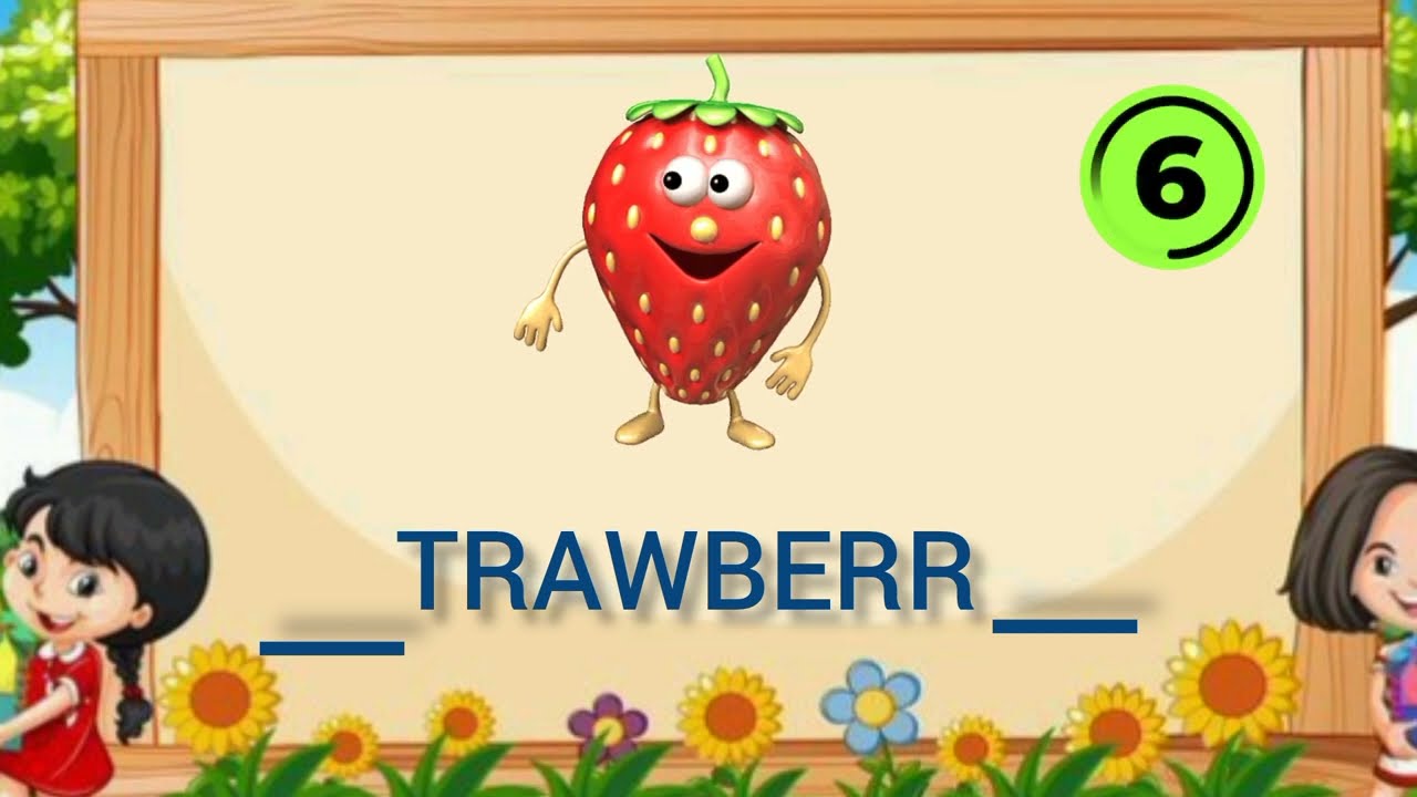Guess the fruits name| Fun game| Fill in the blanks 😁 kidzy colorzy