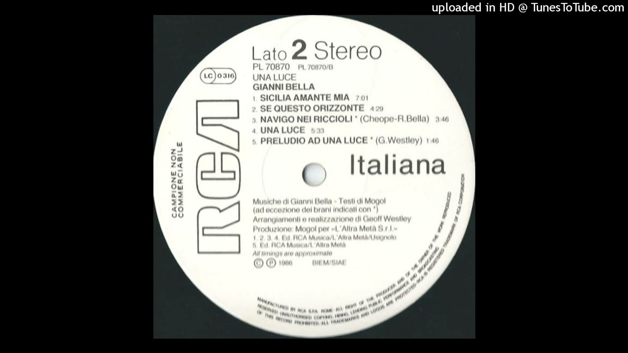 Gianni Bella - Preludio Ad Una Luce