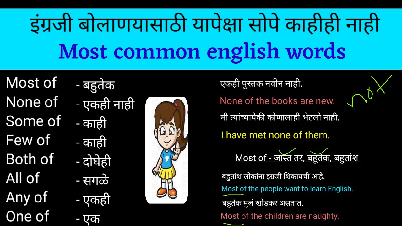 इंग्रजी बोलाणयासाठी यापेक्षा सोपे काहीही नाही | Most common english words | daily English sentences