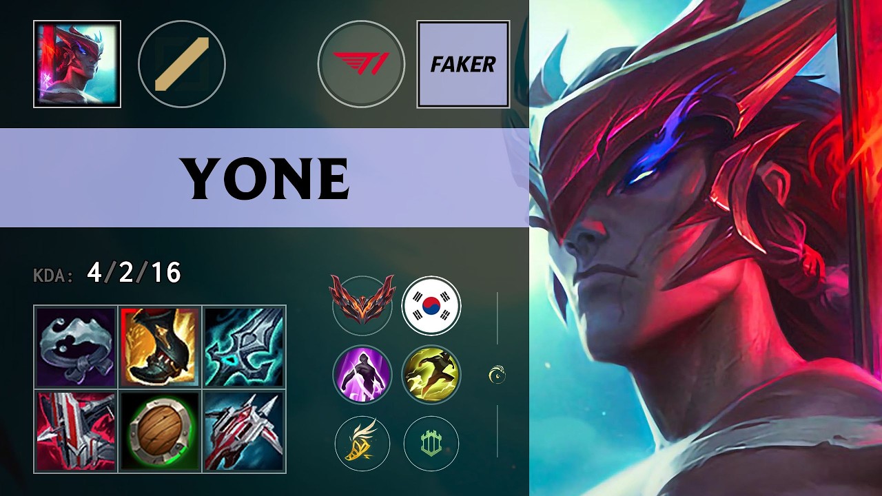 (T1 Faker) Yone Mid vs Orianna (DNS Clozer) - KR Grandmaster Patch 26.15